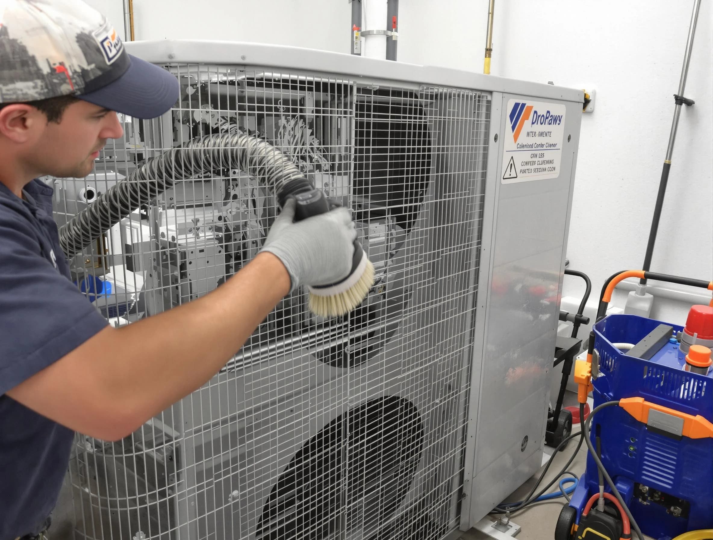 Meridian Air Duct Cleaning specialist performing precision AC coil cleaning for improved system performance in Meridian