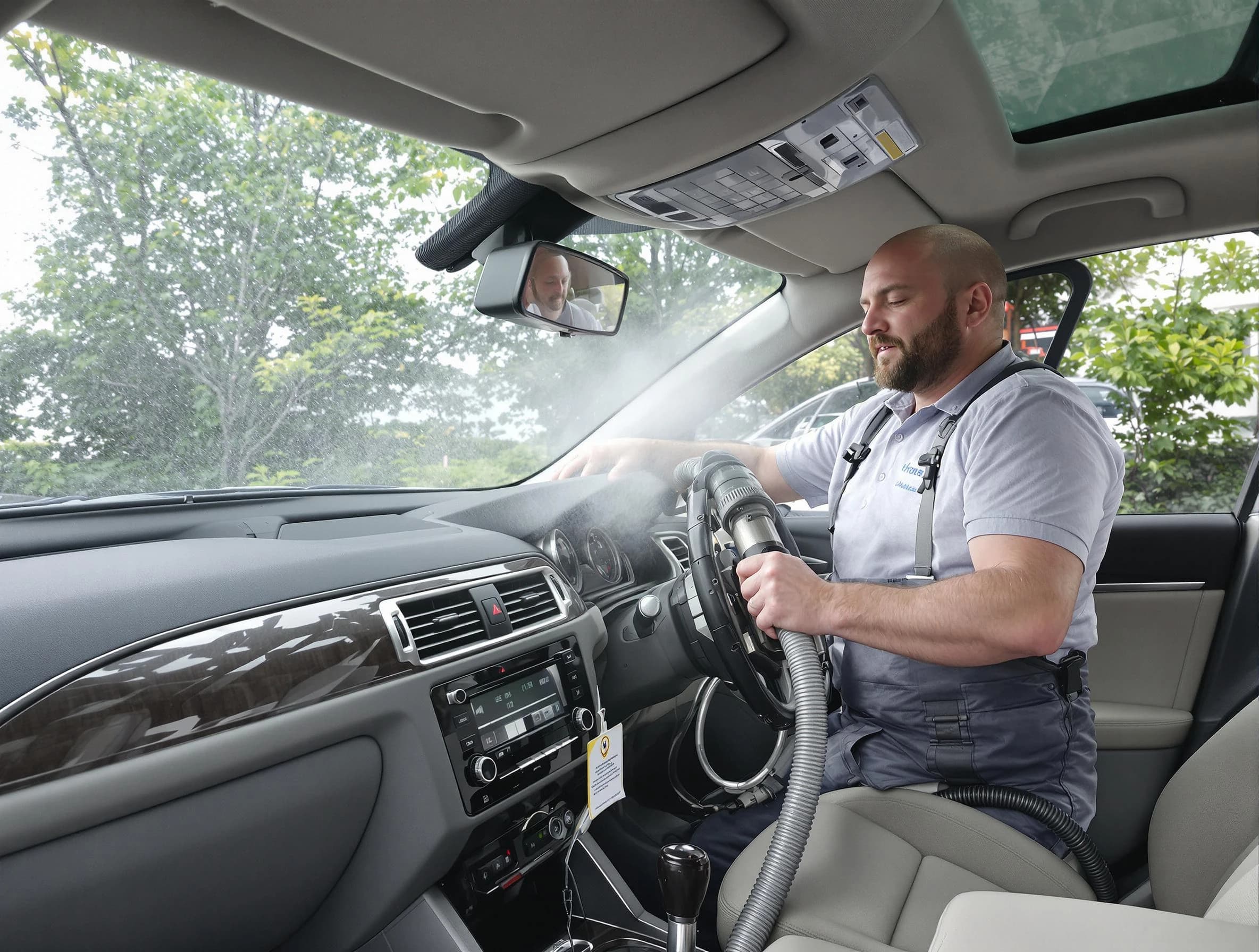 Meridian Air Duct Cleaning specialist performing professional car duct cleaning in Meridian